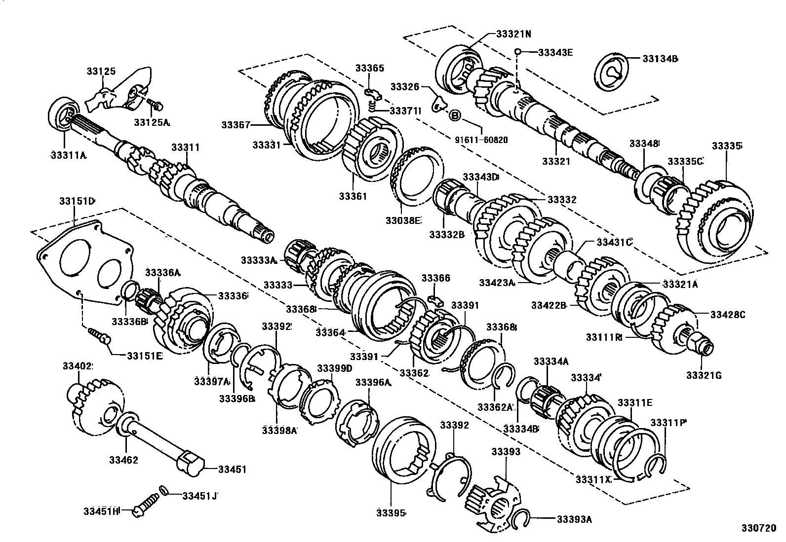 Toyota CAMRY 变速器齿轮(MTM) EPC diagram — 330720