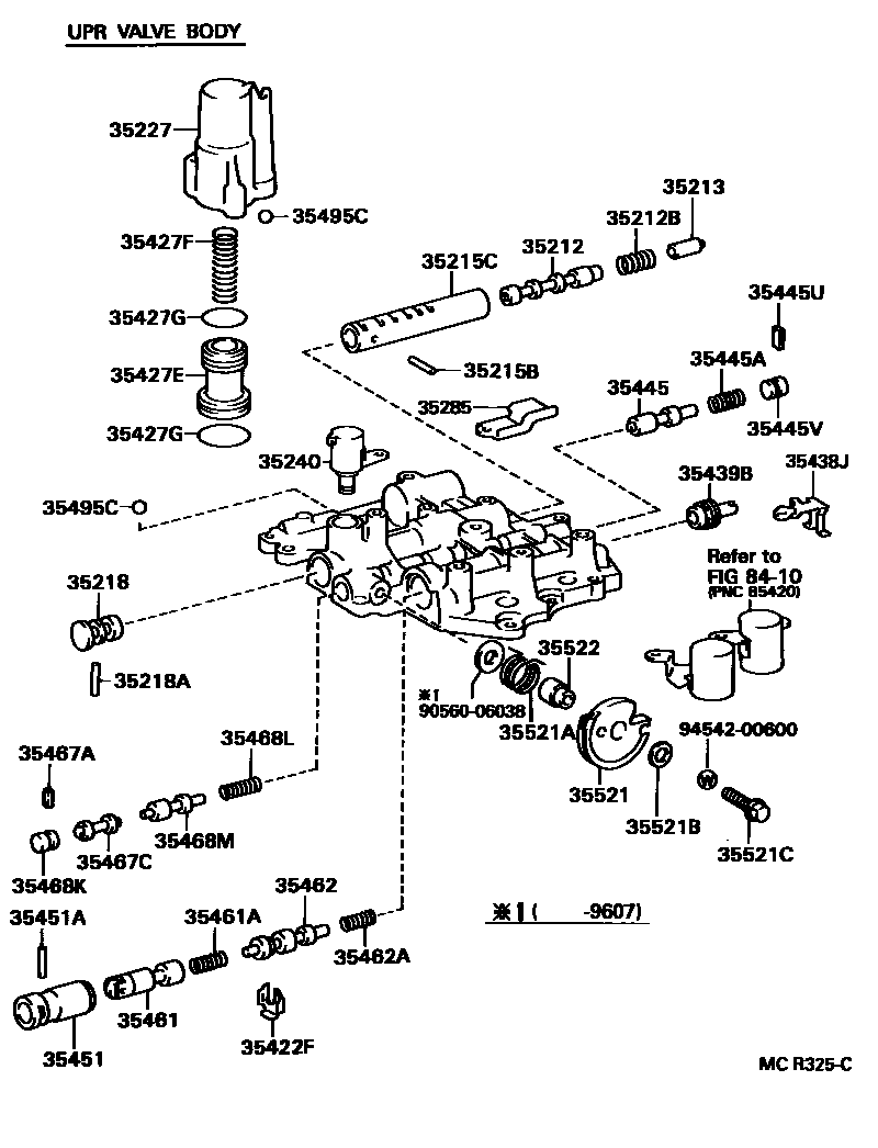Toyota CAMRY 阀体和滤油网(ATM) EPC diagram — MCR325C