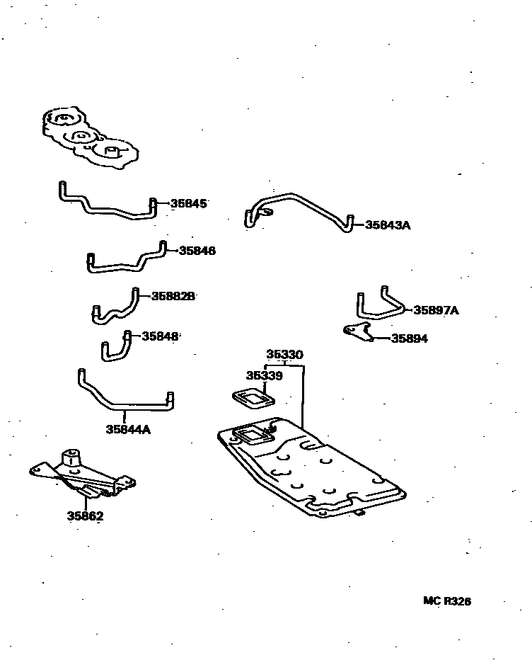 Toyota CAMRY 阀体和滤油网(ATM) EPC diagram — MCR326