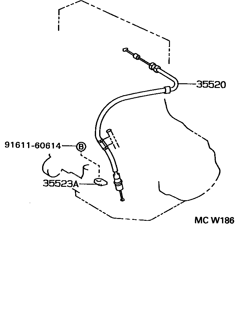 Toyota CAMRY 节气阀连杆和阀杆(ATM) EPC diagram — MCW186