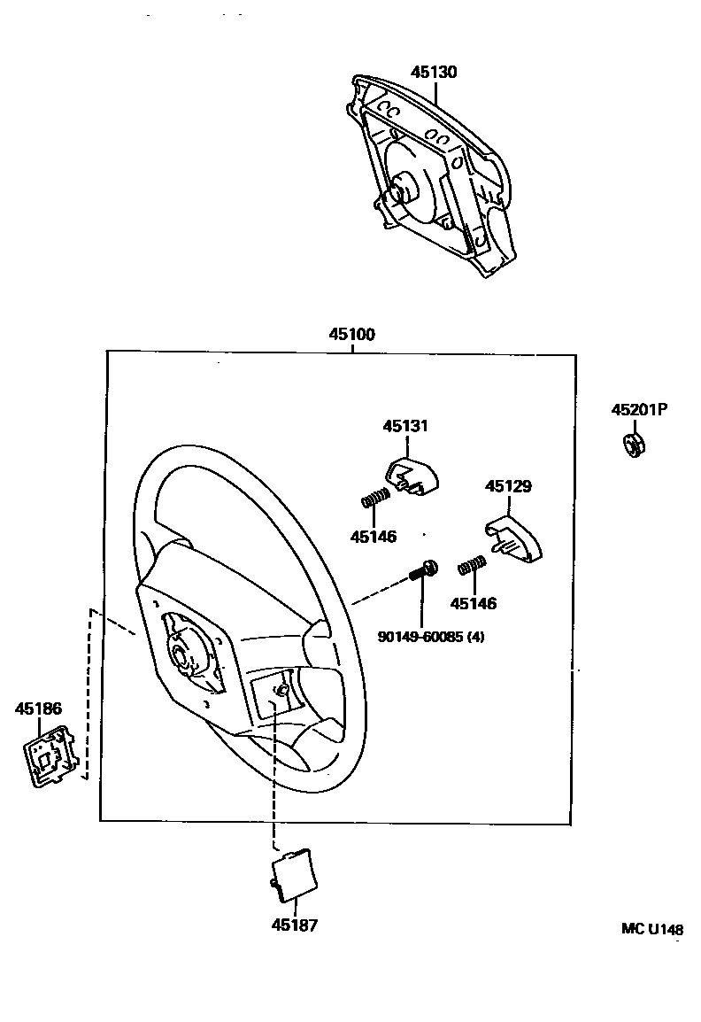 Toyota CAMRY Steering Wheel EPC diagram — MCU148