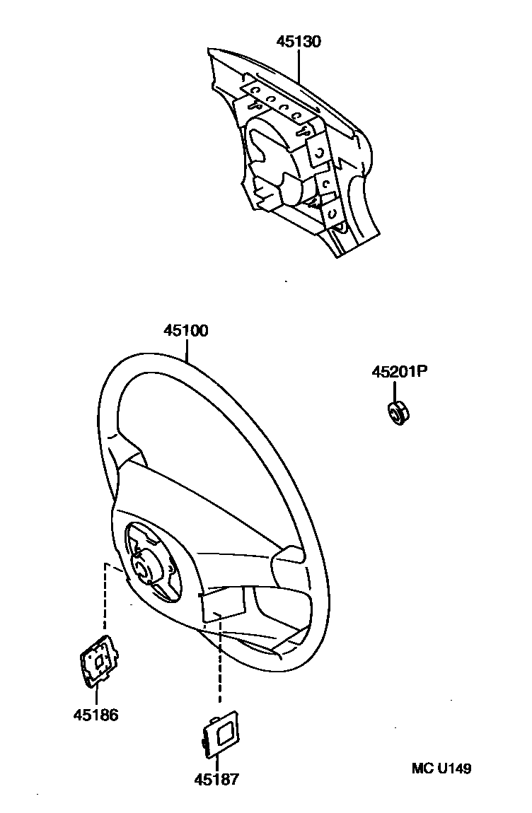 Toyota CAMRY Steering Wheel EPC diagram — MCU149