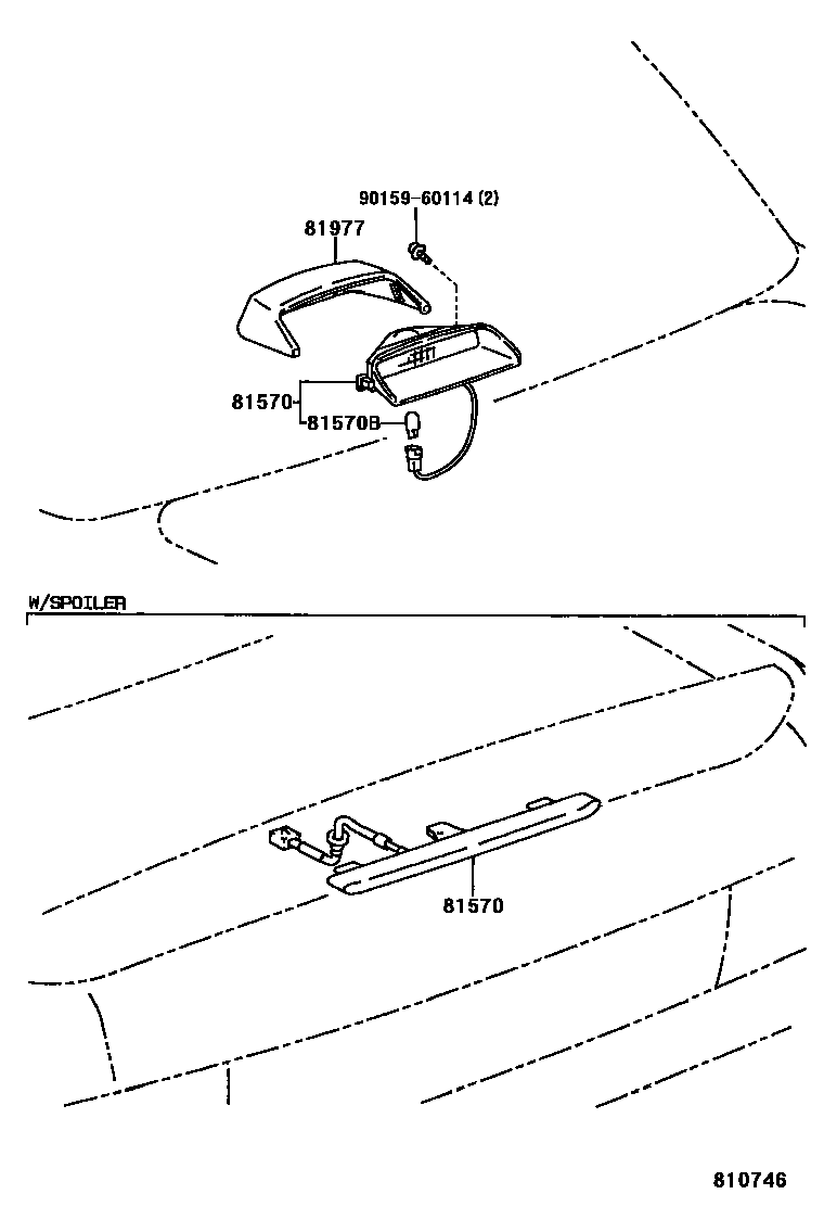 Toyota CAMRY 高位刹车灯 EPC diagram — 810746