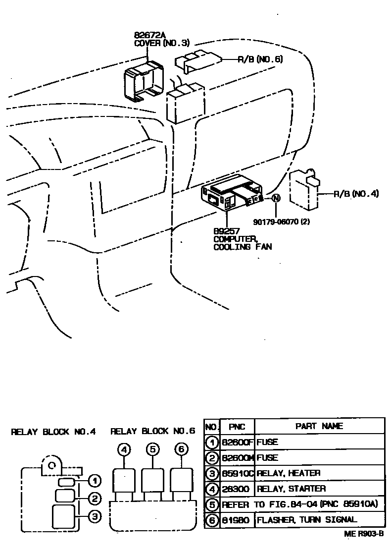Toyota CAMRY 开关和继电器和ECU EPC diagram — MER903B