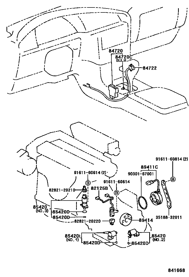 Toyota CAMRY 超速档和电子控制变速器 EPC diagram — 841668