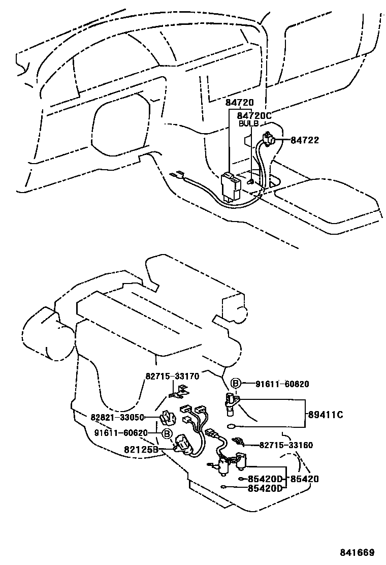 Toyota CAMRY 超速档和电子控制变速器 EPC diagram — 841669