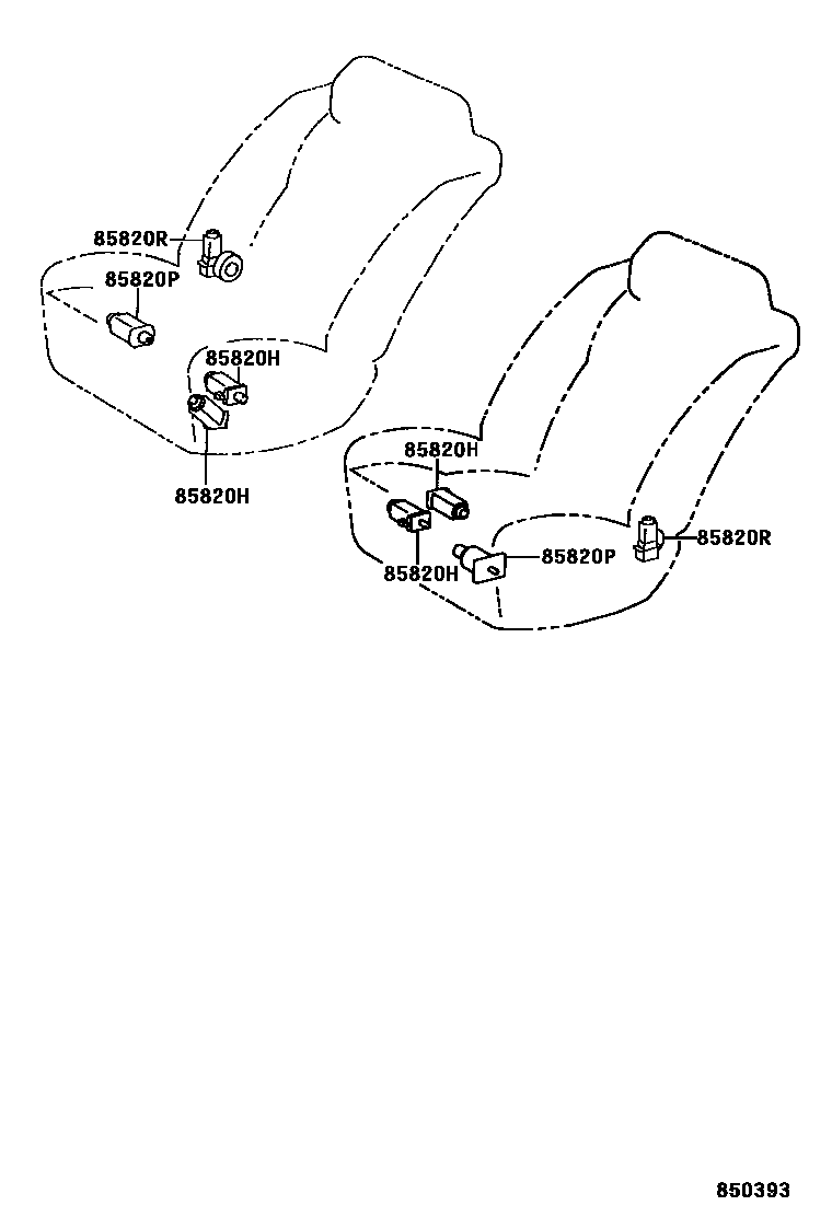 Toyota CAMRY 座椅电机和座椅加热器 EPC diagram — 850393