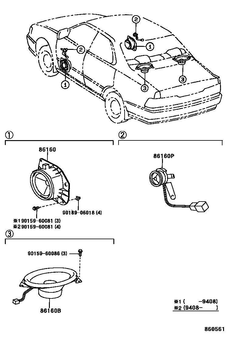 Toyota CAMRY 扬声器 EPC diagram — 860561