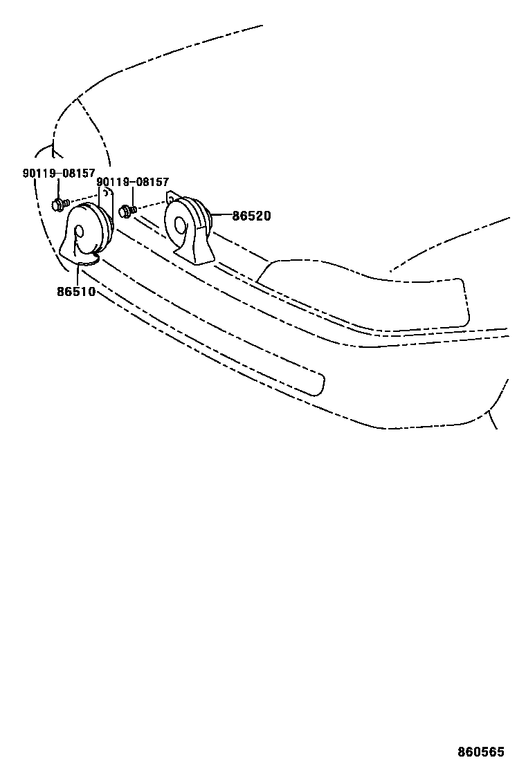 Toyota CAMRY 喇叭 EPC diagram — 860565