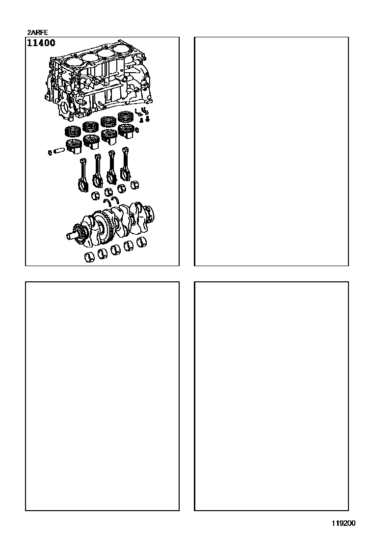 Toyota CAMRY Short Block Assembly EPC diagram — 119200