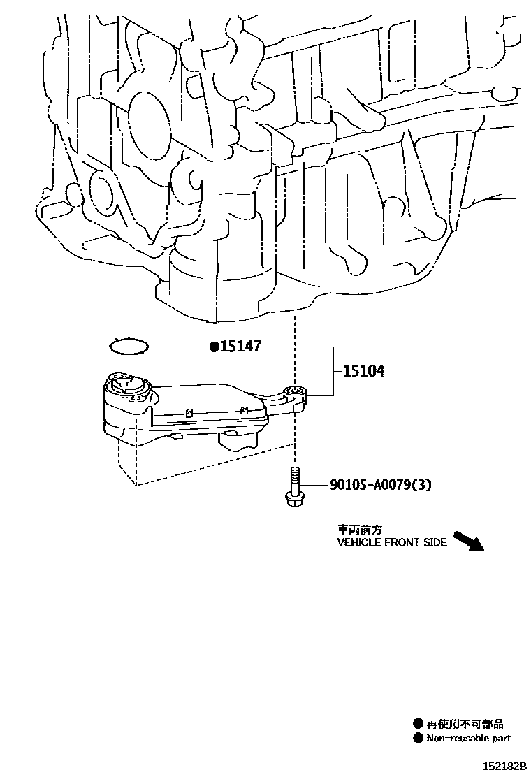Toyota CAMRY Engine Oil Pump EPC diagram — 152182B