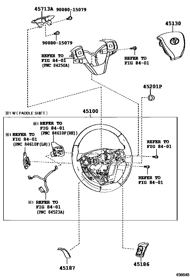 Toyota CAMRY Steering Wheel EPC diagram — 456648