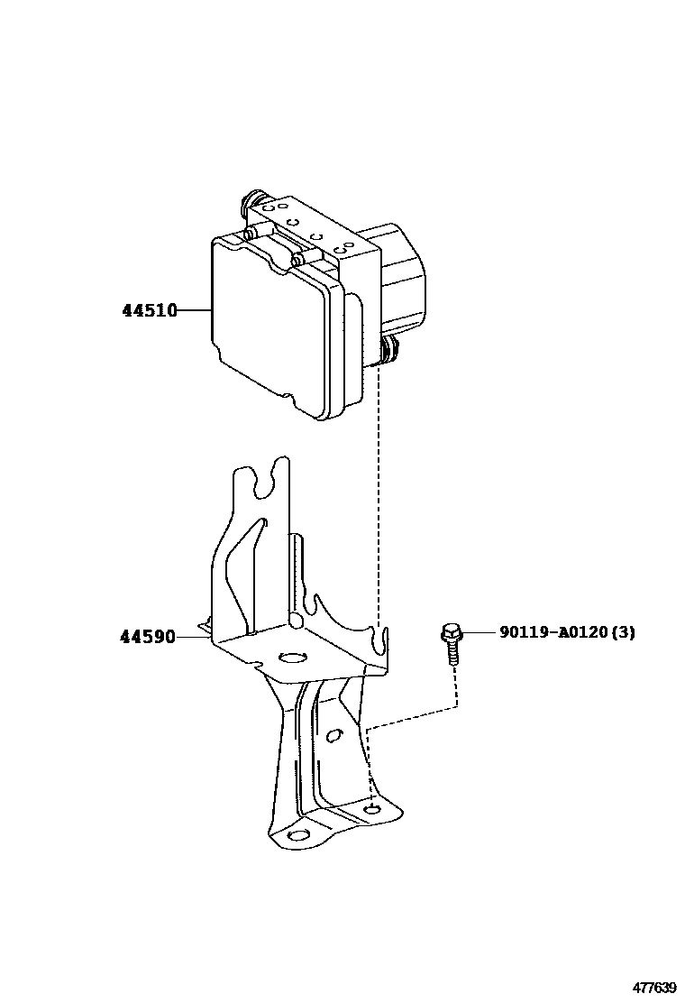Toyota CAMRY 制动配管和卡箍 EPC diagram — 477639