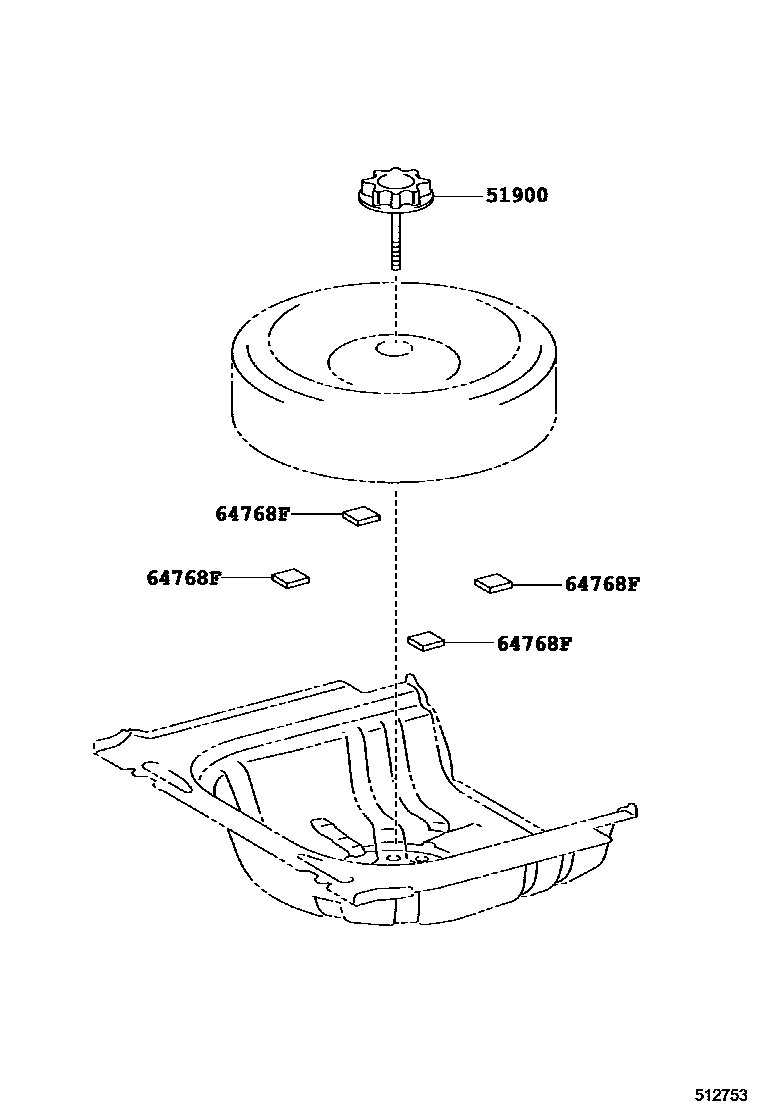 Toyota CAMRY Spare tire rack EPC diagram — 512753