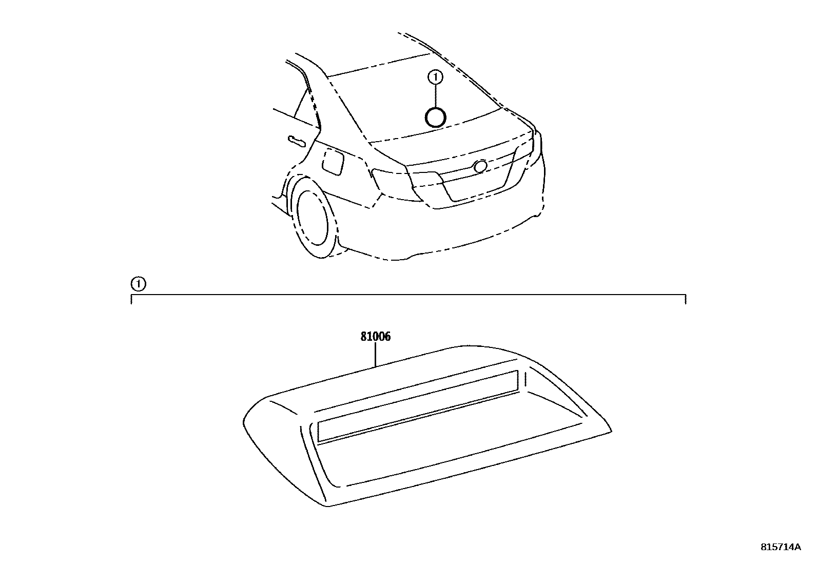 Toyota CAMRY 高位刹车灯 EPC diagram — 815714A