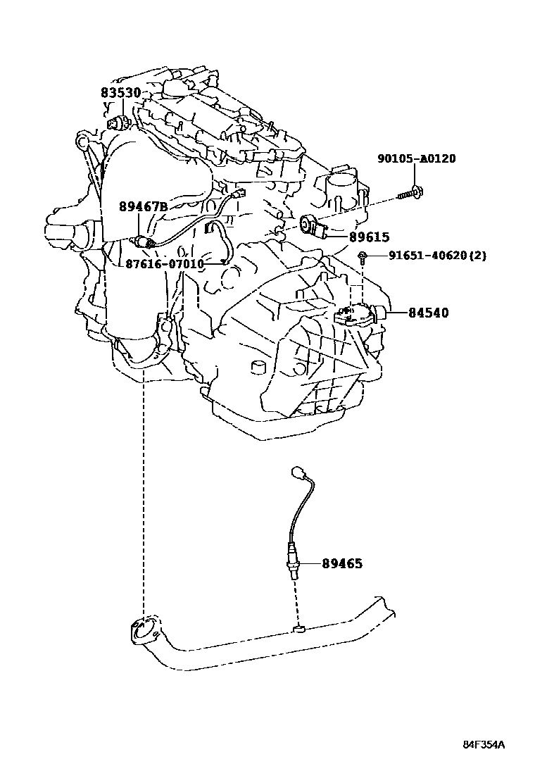 Toyota CAMRY 开关和继电器和ECU EPC diagram — 84F354A