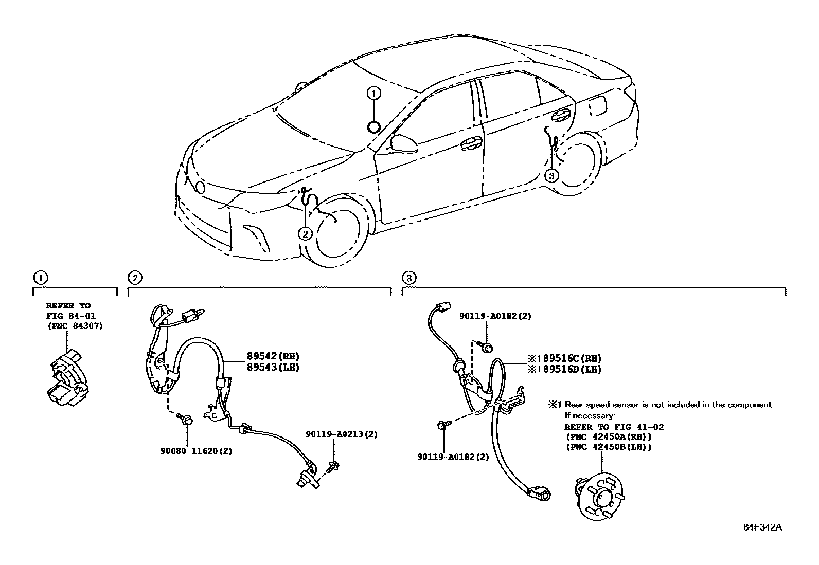 Toyota CAMRY ABS 和 VSC EPC diagram — 84F342A