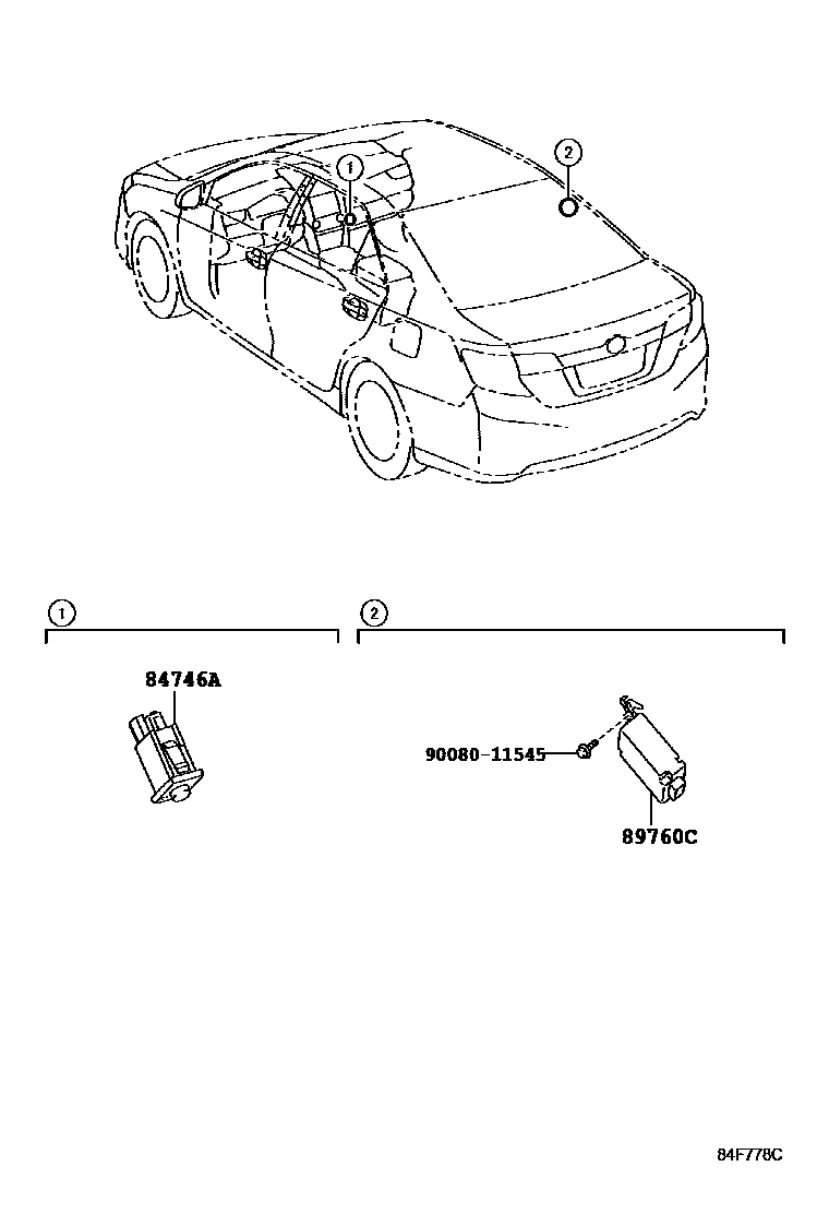 Toyota CAMRY 轮胎压力警告系统 EPC diagram — 84F778C