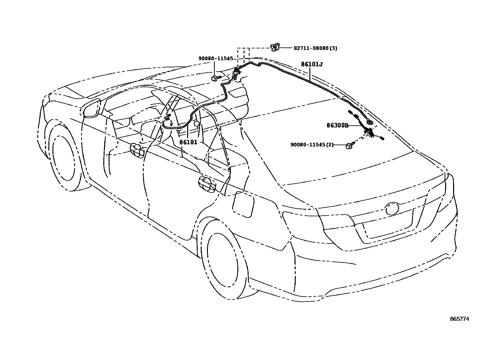Toyota CAMRY antenna EPC diagram — 865774