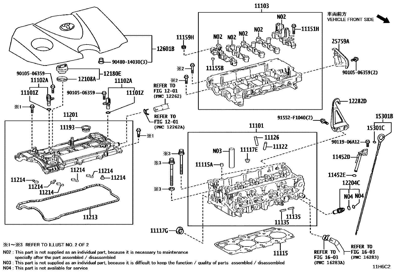 Toyota CAMRY Cylinder Head EPC diagram — 11H6C2
