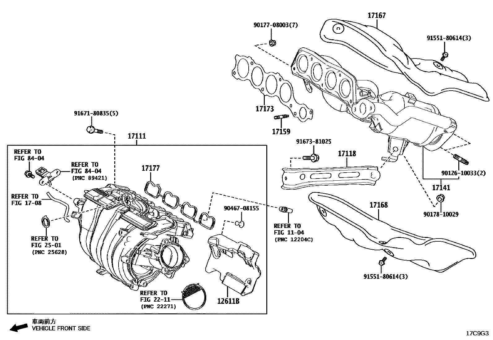 Toyota CAMRY Manifold EPC diagram — 17C9G3