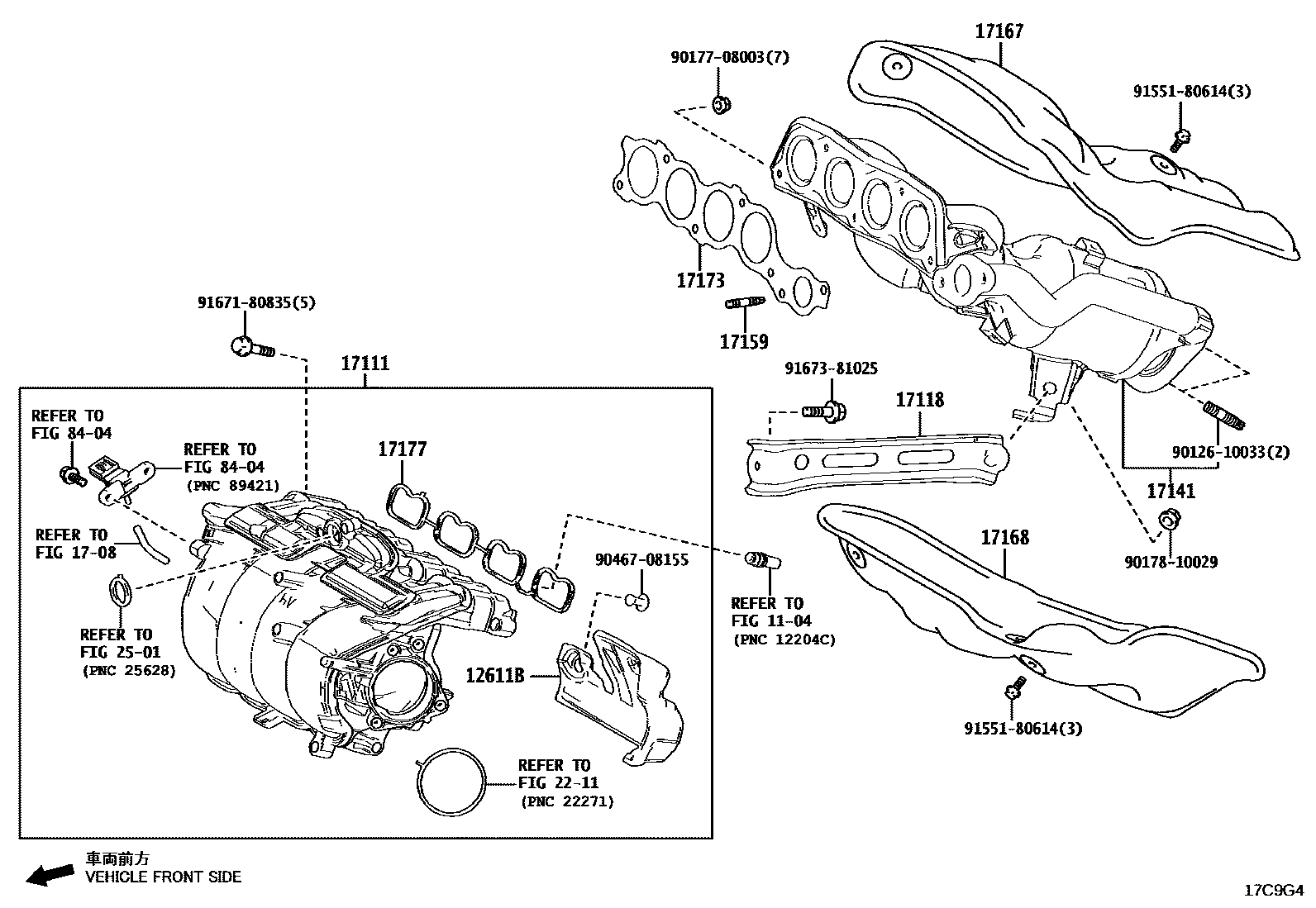 Toyota CAMRY Manifold EPC diagram — 17C9G4