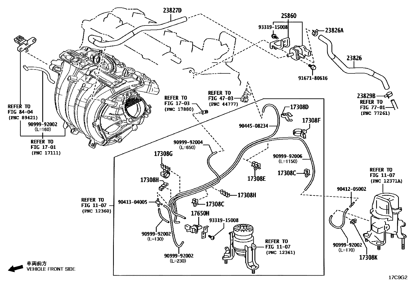 Toyota CAMRY vacuum tube EPC diagram — 17C9G2