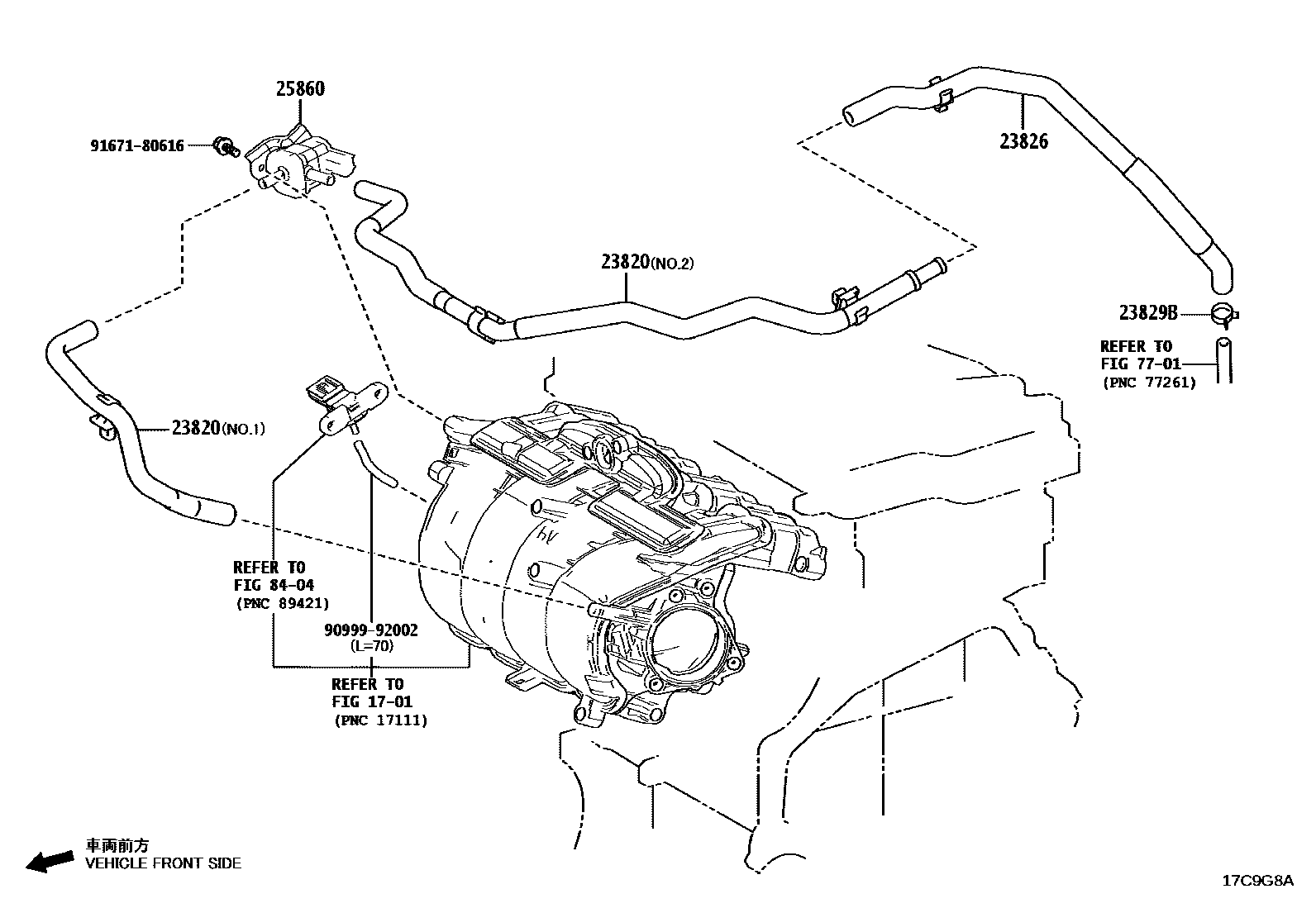 Toyota CAMRY vacuum tube EPC diagram — 17C9G8A