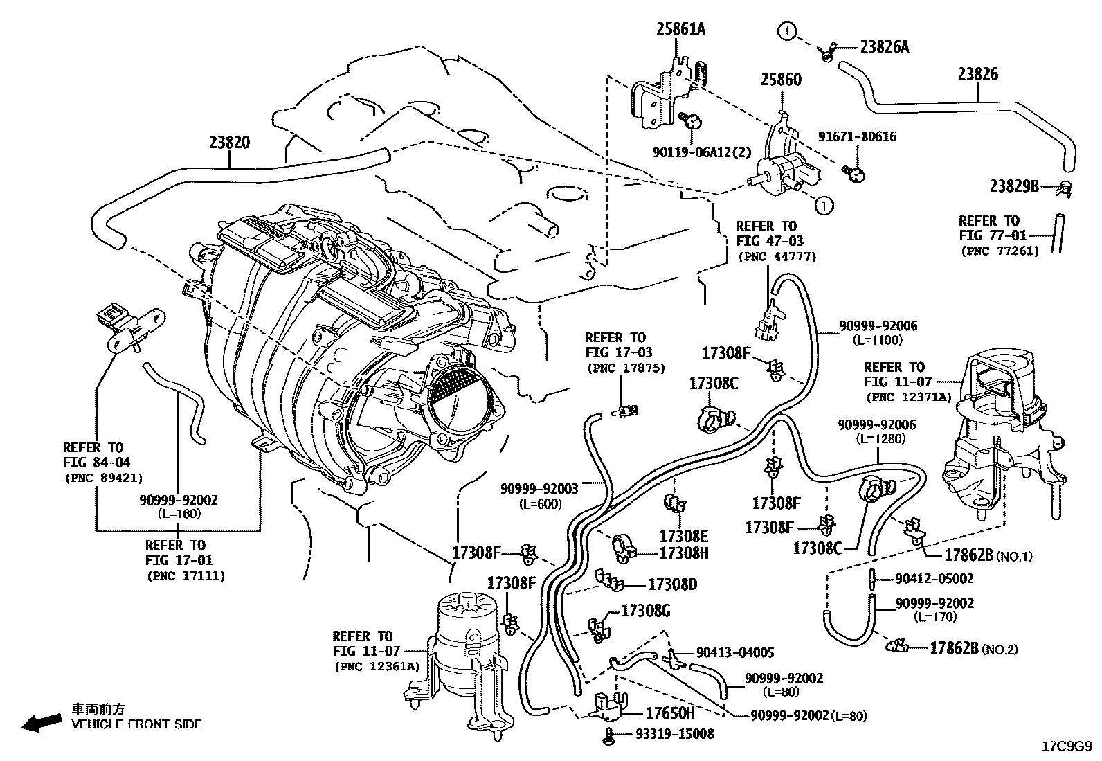 Toyota CAMRY vacuum tube EPC diagram — 17C9G9