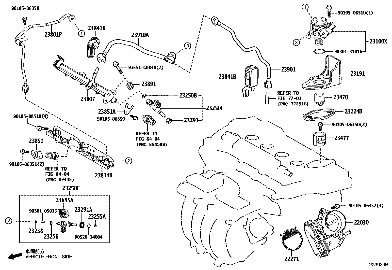 Toyota CAMRY 燃油喷射系统 EPC diagram — 22439Y