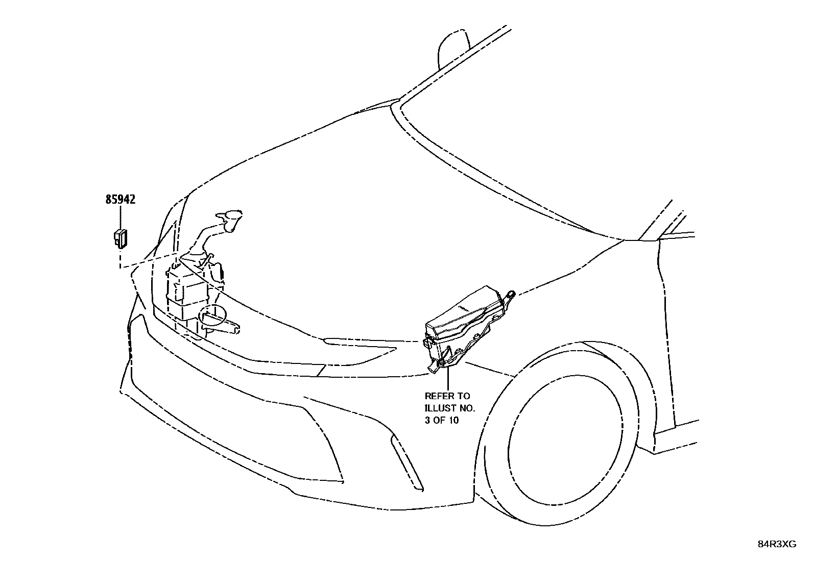 Toyota CAMRY 开关和继电器和ECU EPC diagram — 84R3XG