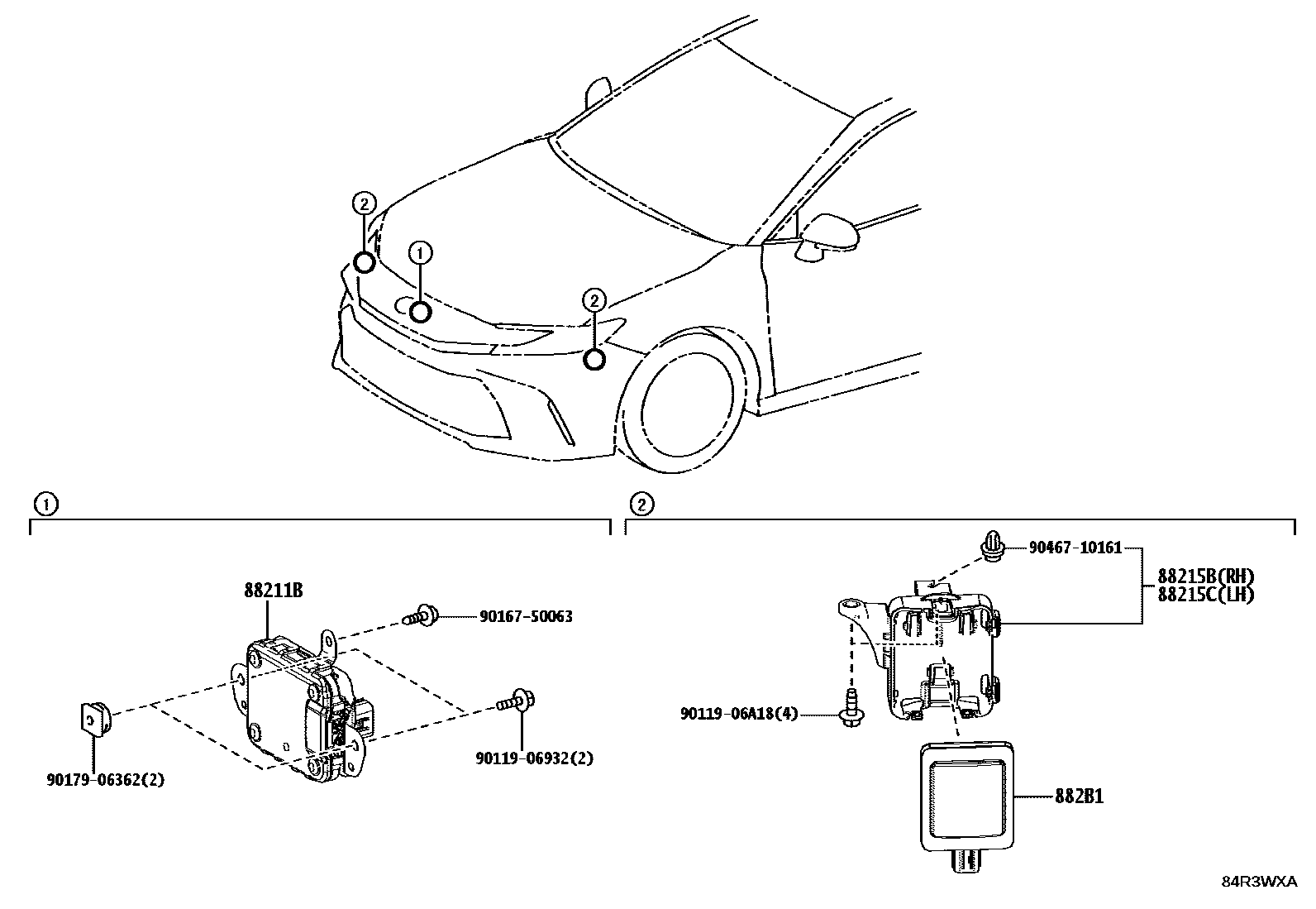 Toyota CAMRY 巡航控制(自动行驶) EPC diagram — 84R3WXA