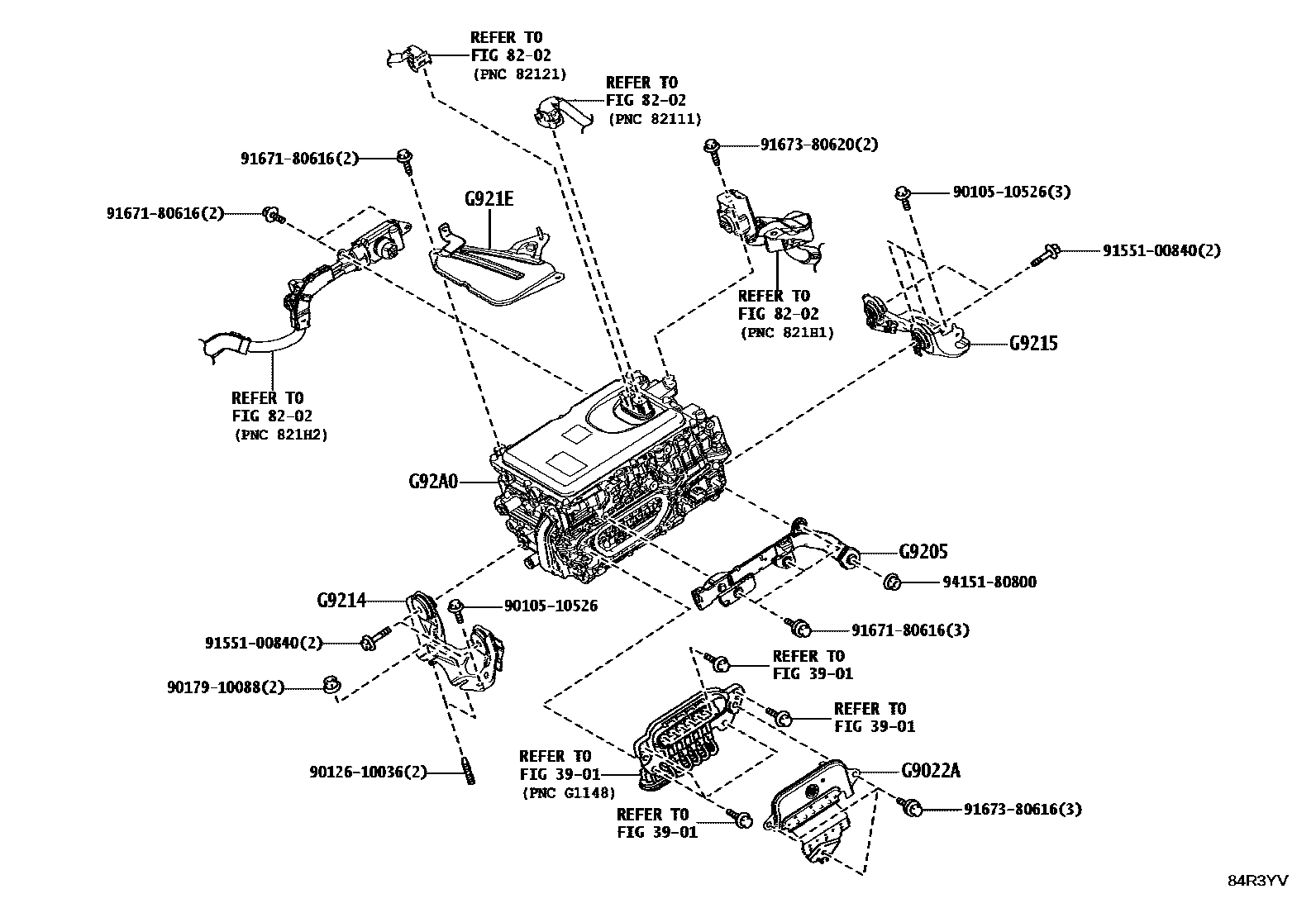 Toyota CAMRY HEV 逆变器 EPC diagram — 84R3YV