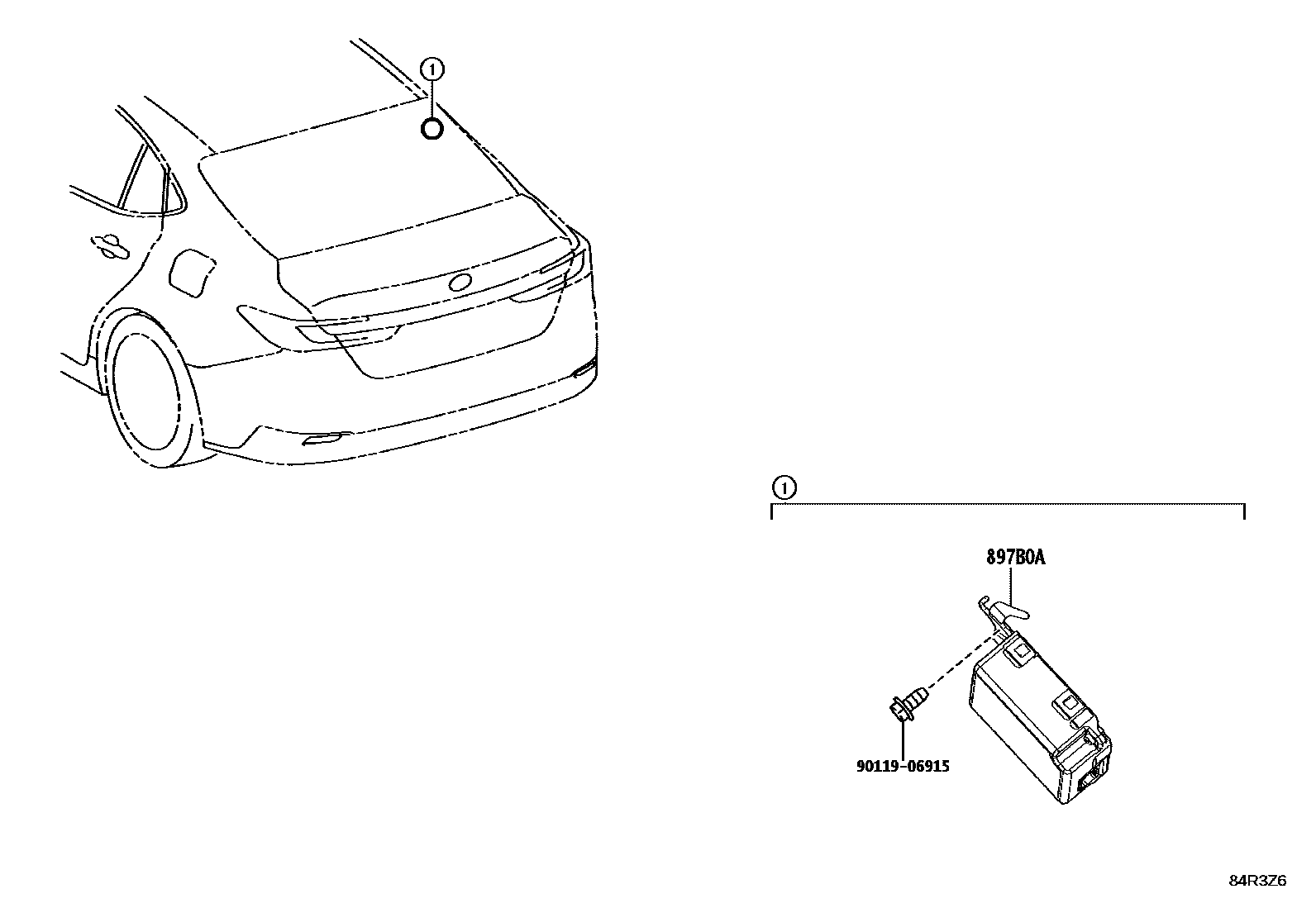 Toyota CAMRY 轮胎压力警告系统 EPC diagram — 84R3Z6