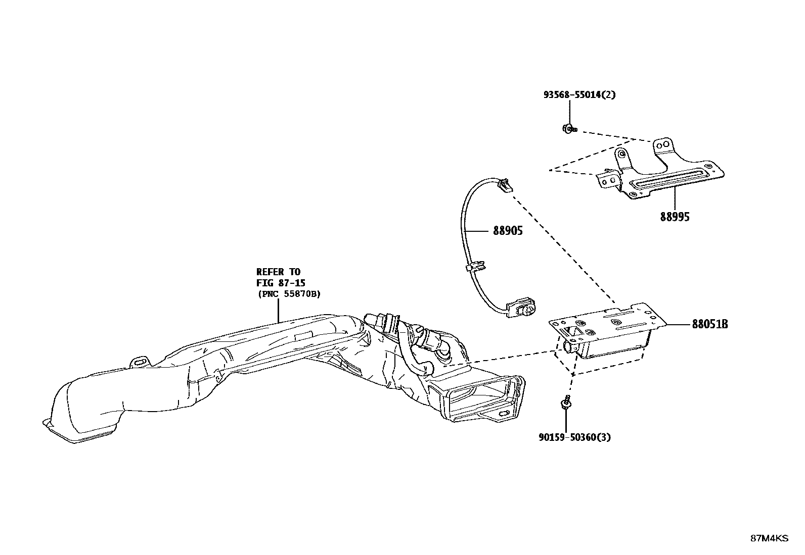 Toyota CAMRY 空气净化器或离子发生器 EPC diagram — 87M4KS