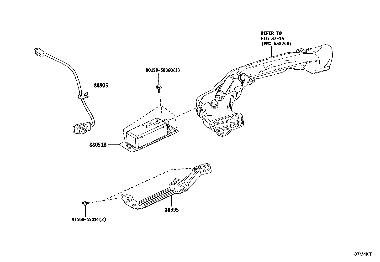 Toyota CAMRY 空气净化器或离子发生器 EPC diagram — 87M4KT