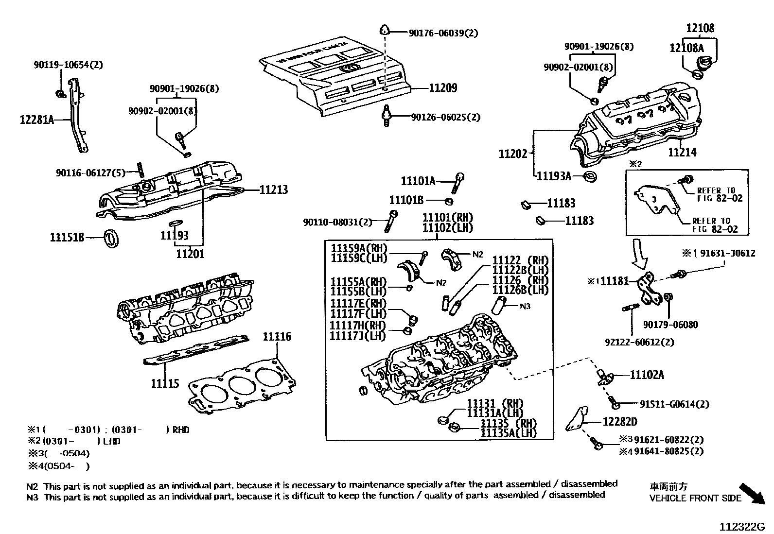 Toyota CAMRY Cylinder Head EPC diagram — 112322G