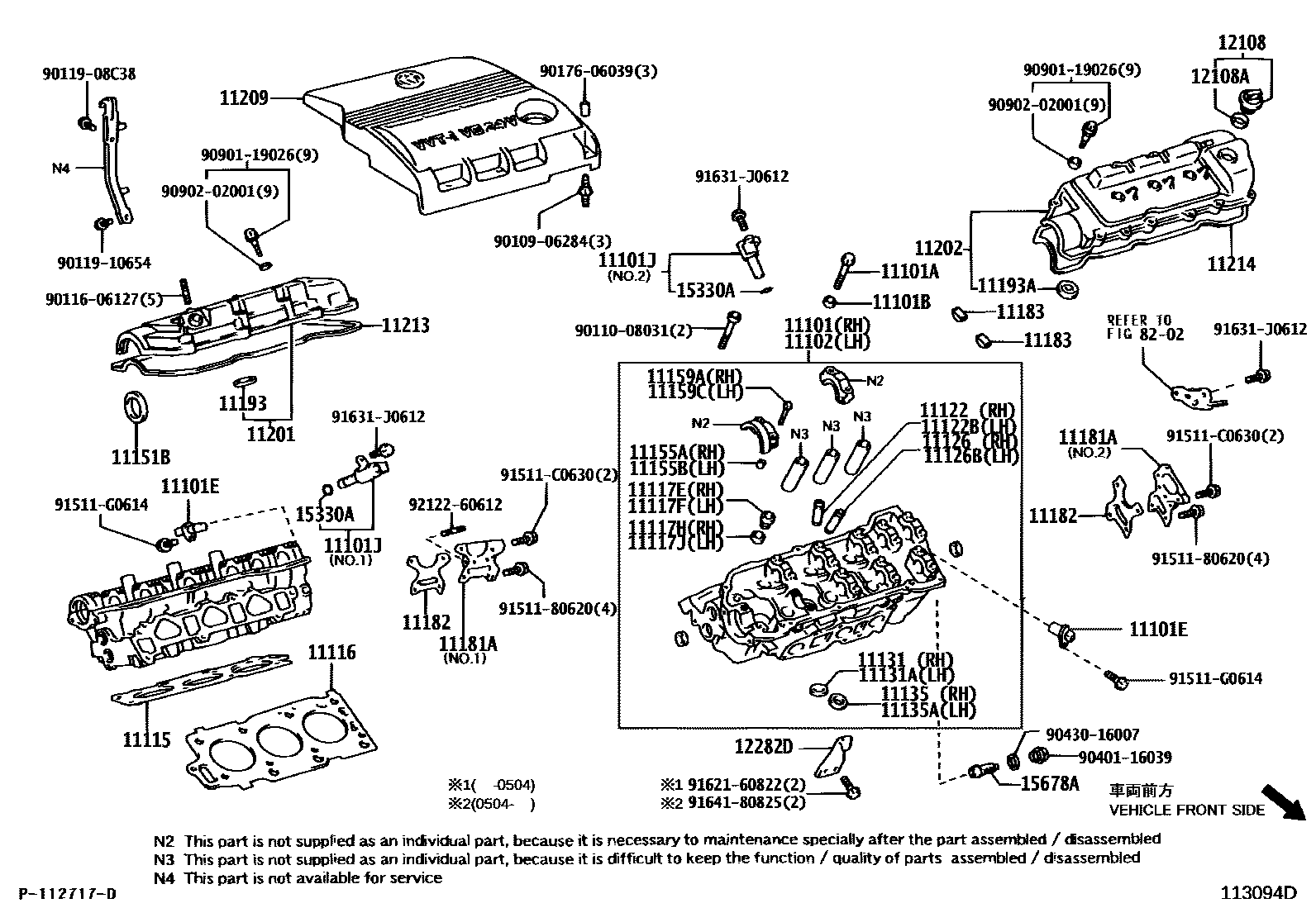 Toyota CAMRY Cylinder Head EPC diagram — 113094D