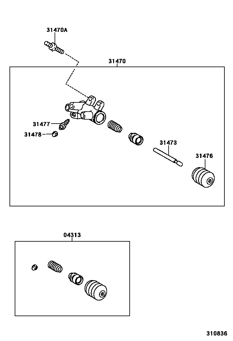 Toyota CAMRY 离合器分离缸 EPC diagram — 310836