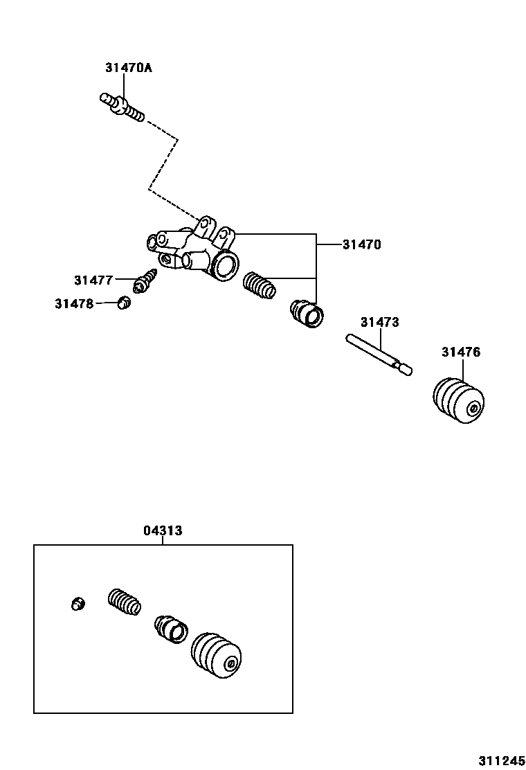 Toyota CAMRY 离合器分离缸 EPC diagram — 311245