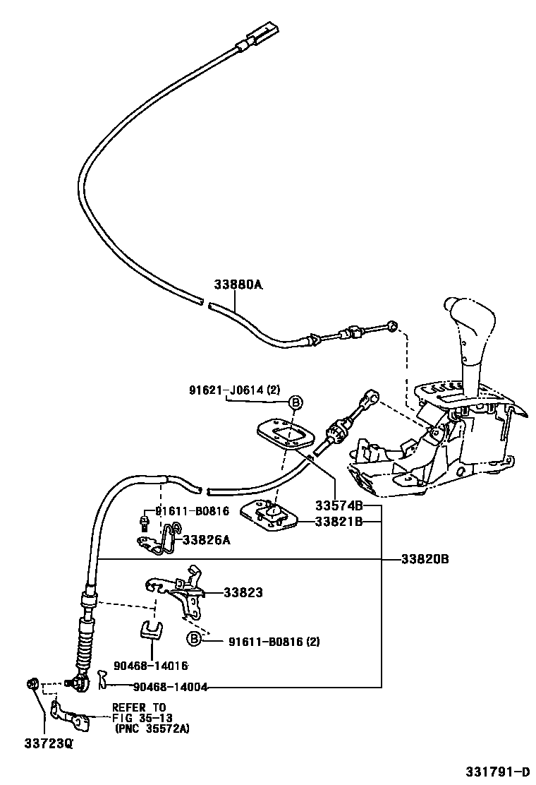 Toyota CAMRY Shift Lever & Retainer EPC diagram — 331791D