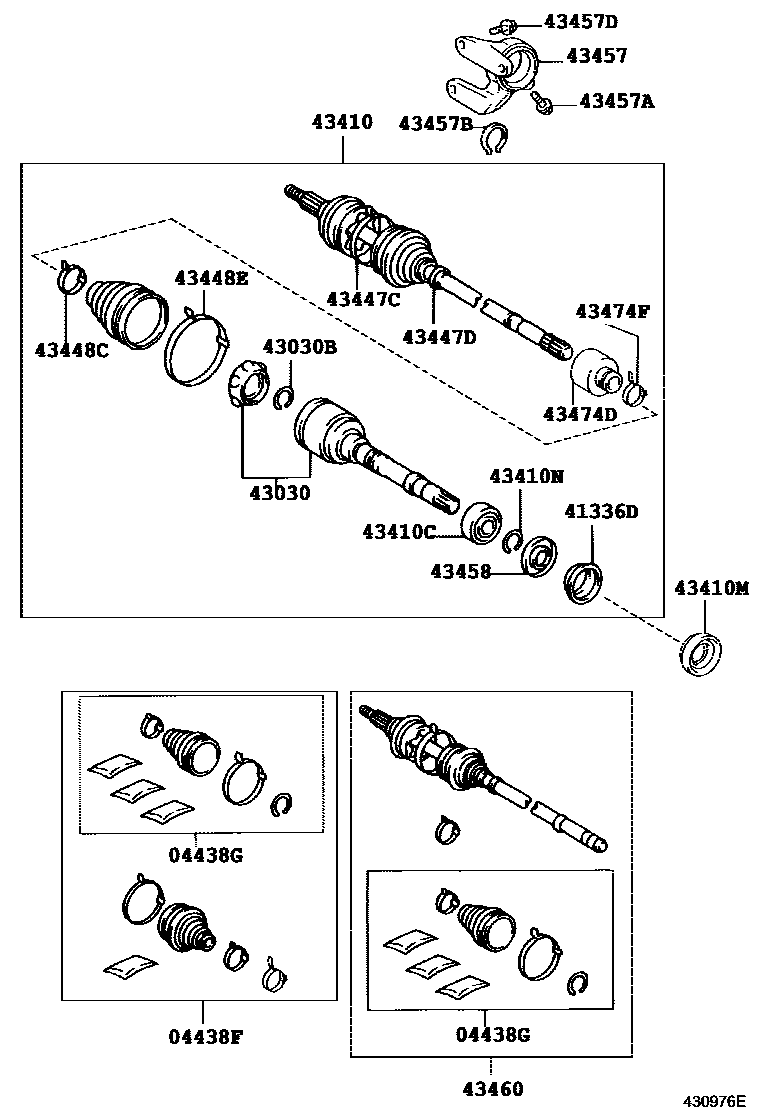 Toyota CAMRY Front Drive Shaft EPC diagram — 430976E