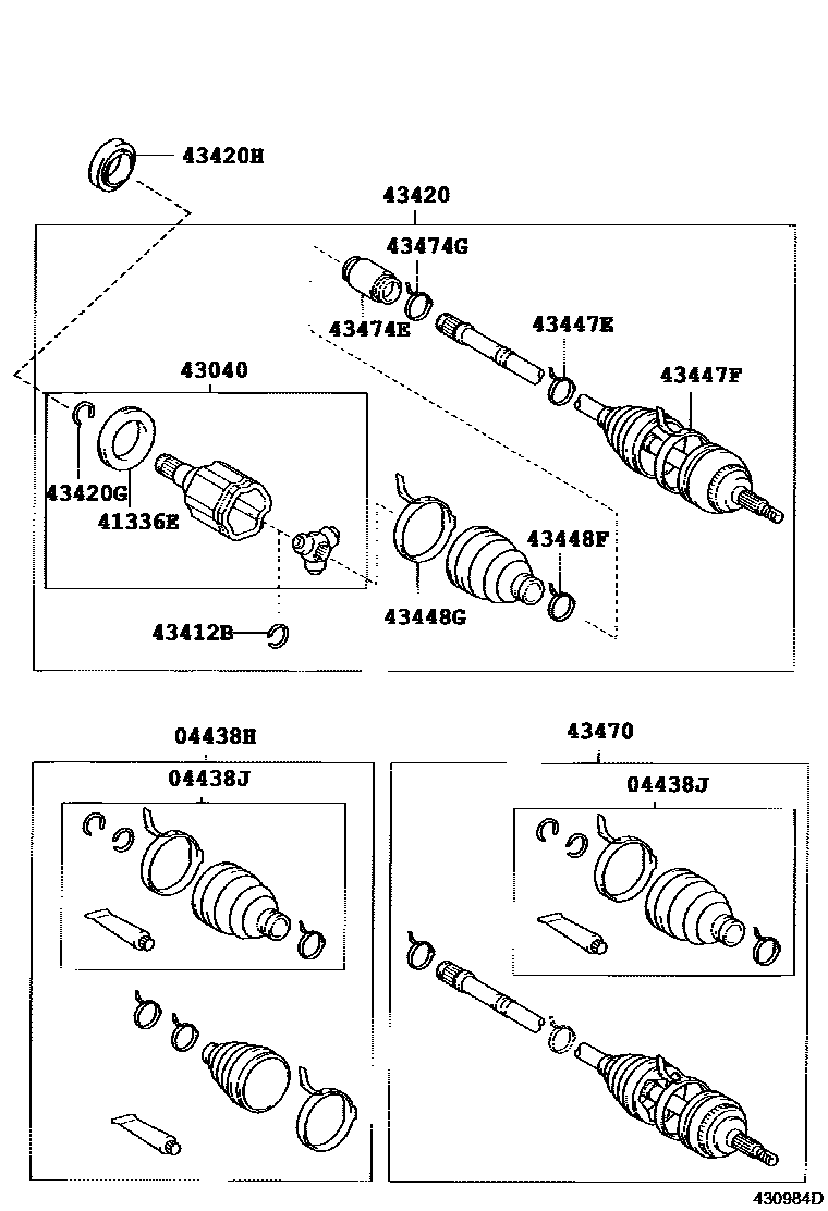 Toyota CAMRY Front Drive Shaft EPC diagram — 430984D