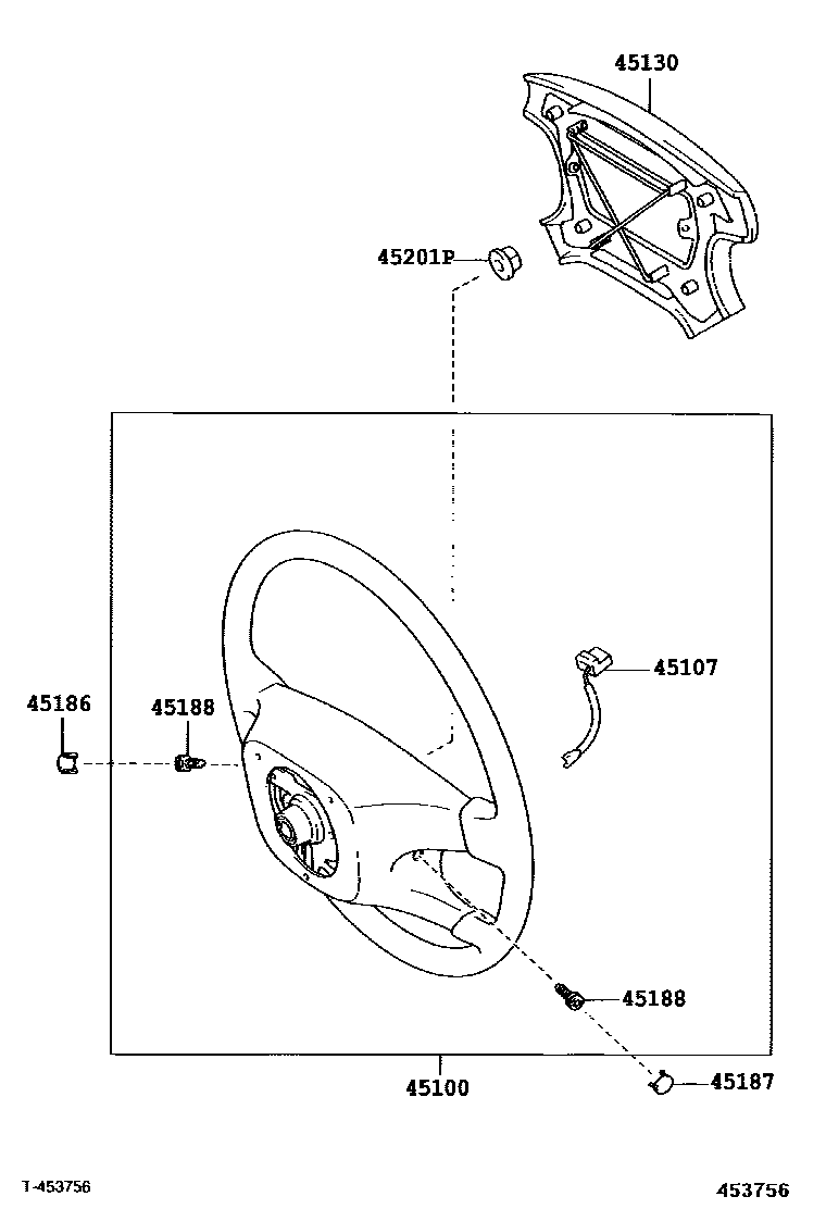 Toyota CAMRY Steering Wheel EPC diagram — 453756