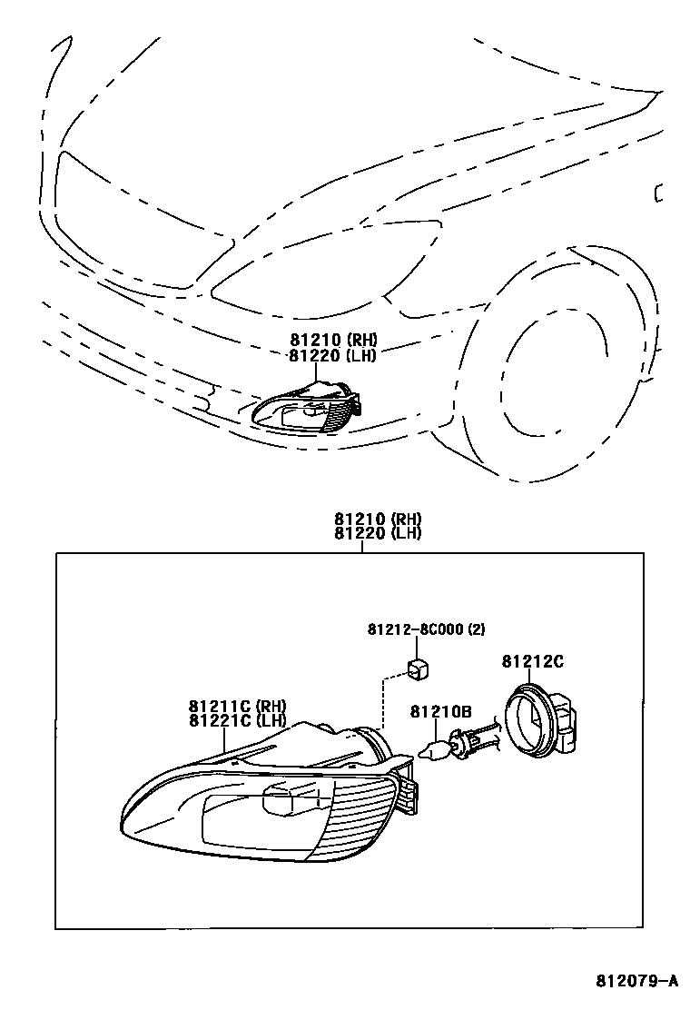 Toyota CAMRY Fog Lamp EPC diagram — 812079A