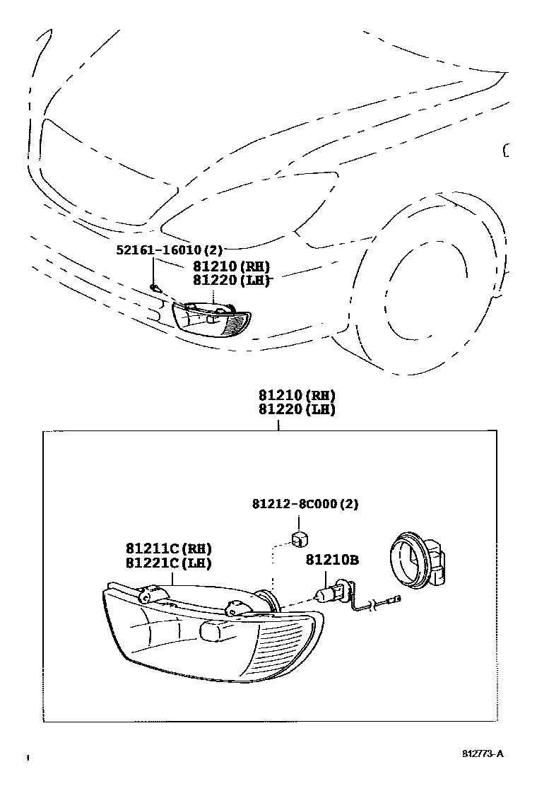 Toyota CAMRY Fog Lamp EPC diagram — 812773A