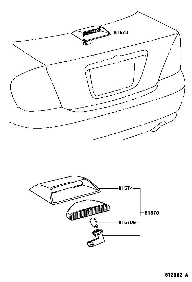 Toyota CAMRY 高位刹车灯 EPC diagram — 812082A