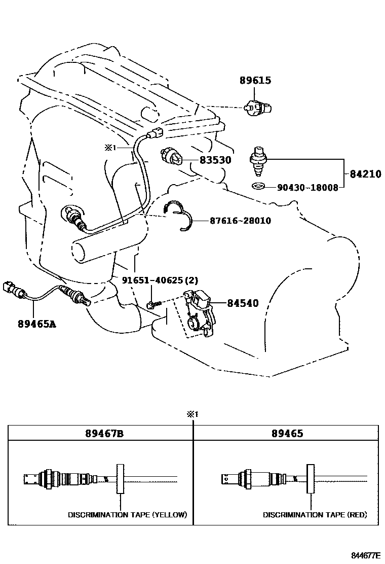 Toyota CAMRY 开关和继电器和ECU EPC diagram — 844677E