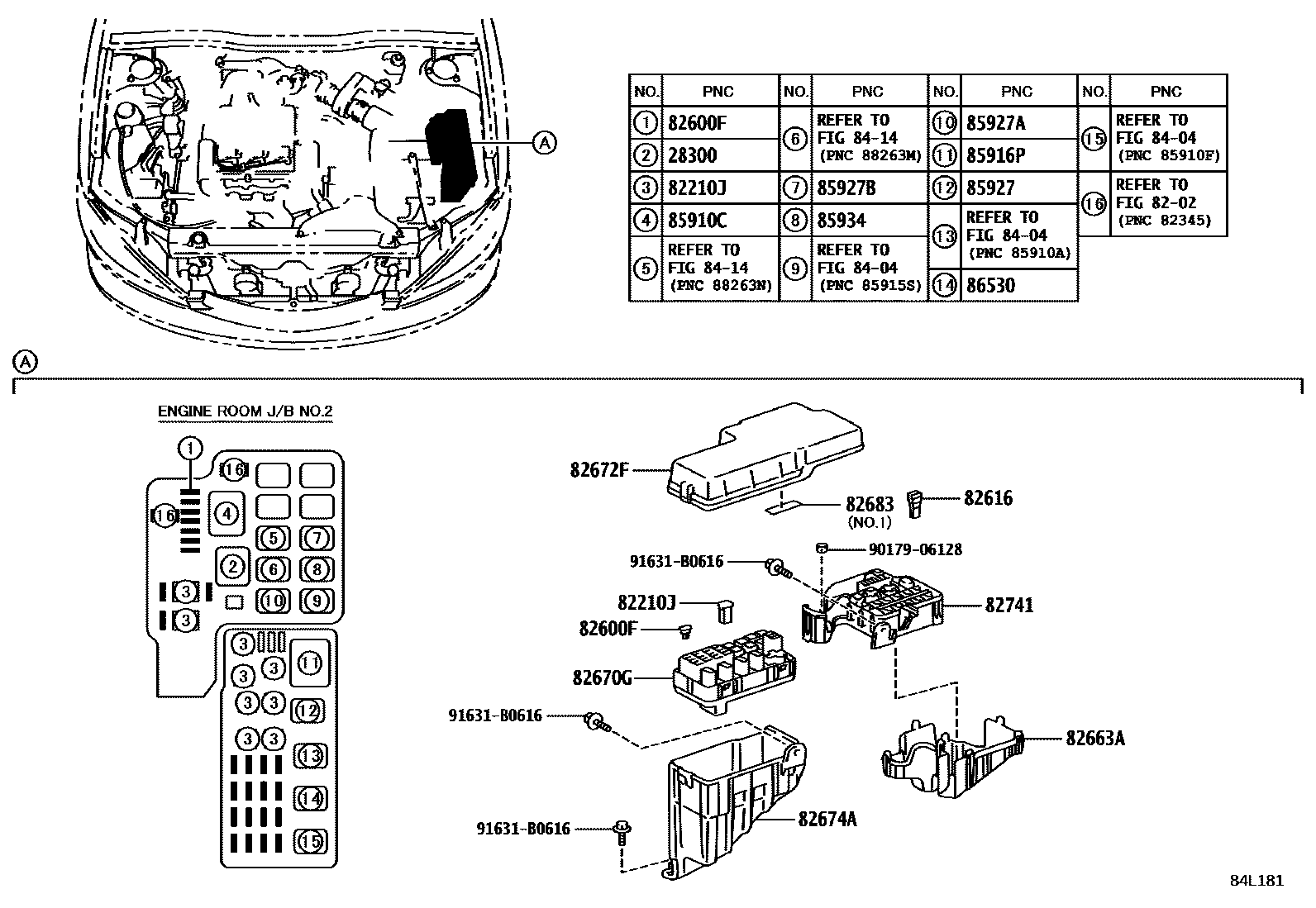 Toyota CAMRY 开关和继电器和ECU EPC diagram — 84L181