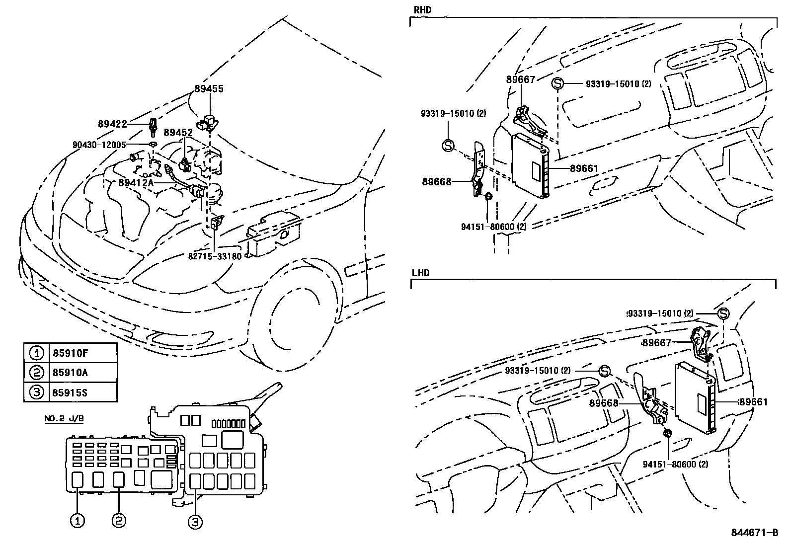 Toyota CAMRY 电子燃油喷射系统 EPC diagram — 844671B